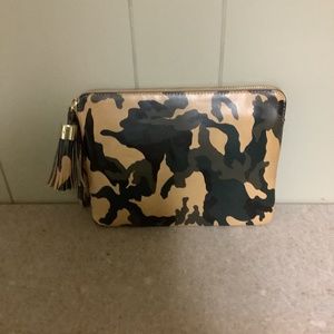 Camo  leather clutch handbag